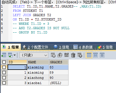 mysql 中 max 与 where 的示例分析