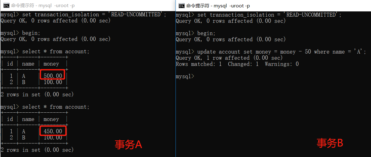 怎么在 mysql 中实现事务的隔离级别