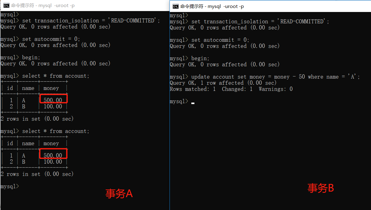 怎么在 mysql 中实现事务的隔离级别