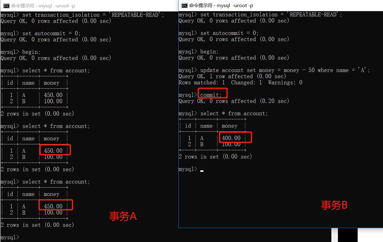 怎么在 mysql 中实现事务的隔离级别