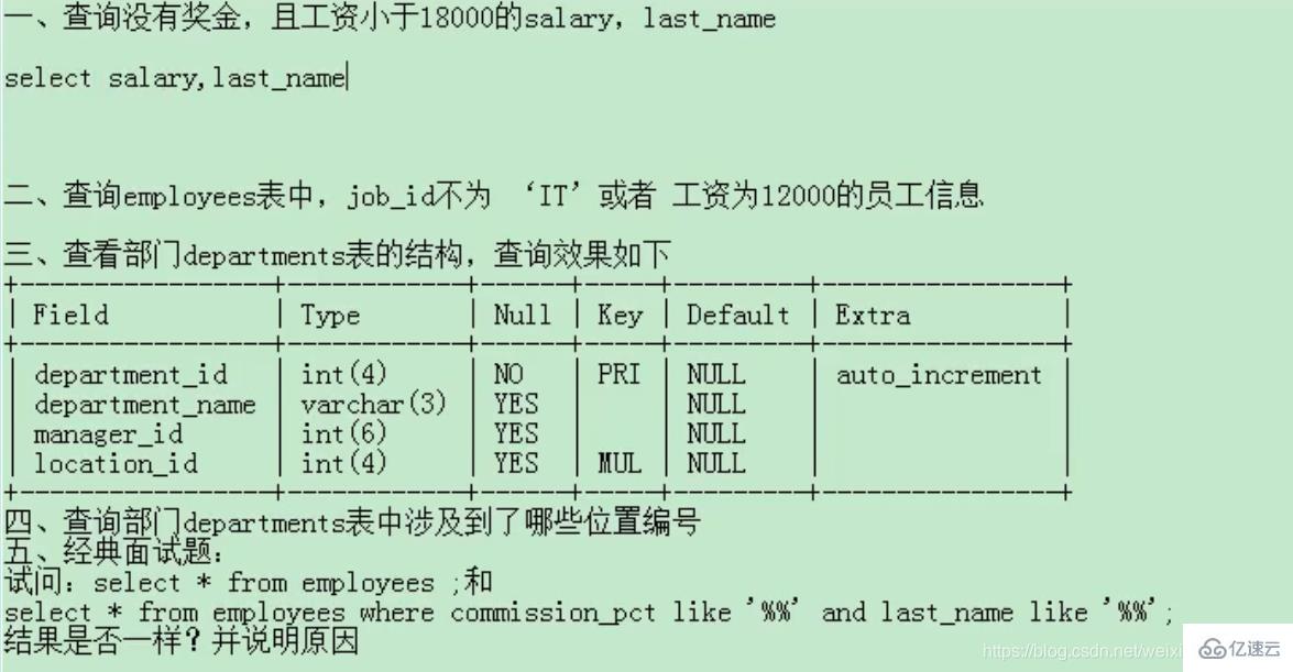 MySQL 中 DQL 数据查询语句怎么写