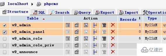 清空 phpmyadmin 数据库的方法