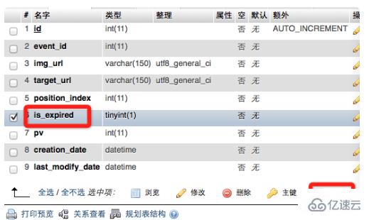 phpmyadmin 设置字段属性的案例