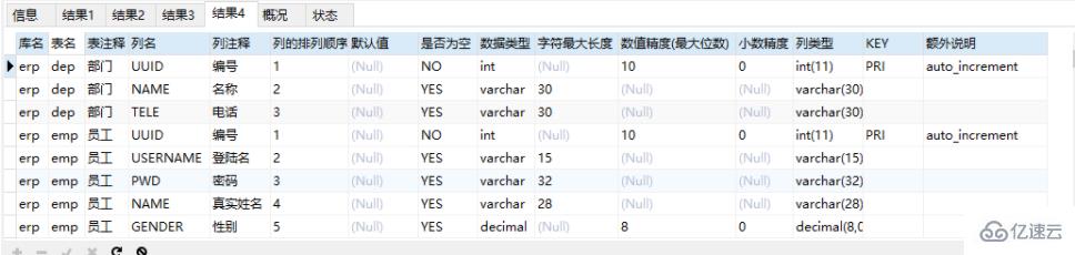 mysql 怎样查询所有表和字段信息